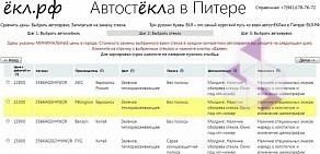 Онлайн-прайс автостёкол ЁКЛ.РФ на улице Композиторов